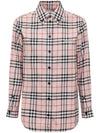 Tartan Logo Long Sleeve Shirt Pink - BURBERRY - BALAAN 2