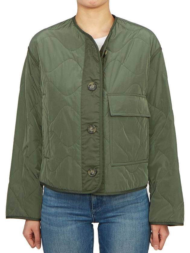 Umberta Button Flap Pocket Side Zipper Jacket Dark Green - MAX MARA - BALAAN 3