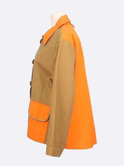 Brown orange color combination collar women s jacket - MARNI - BALAAN 2