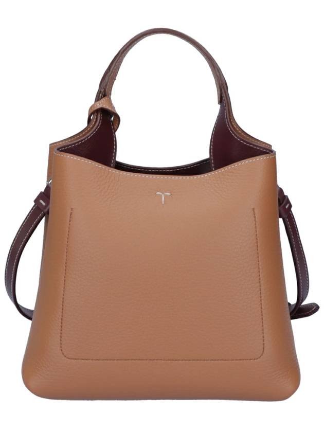 Logo Mini Leather Tote Bag Brown - TOD'S - BALAAN 2