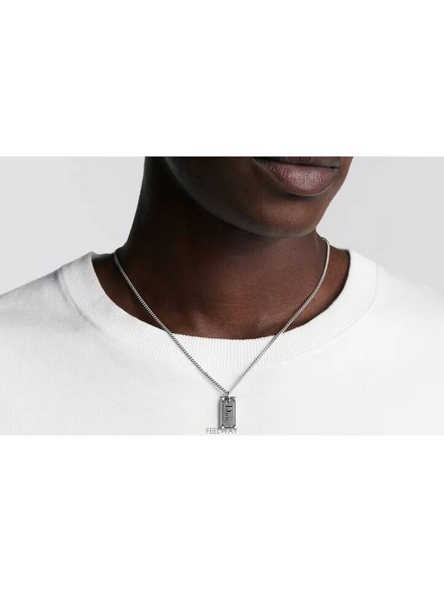 Plate Pendant Necklace Silver - DIOR - BALAAN 3