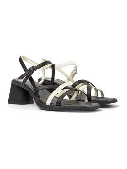 Twins Leather Sandal Heels White Black - CAMPER - BALAAN 2