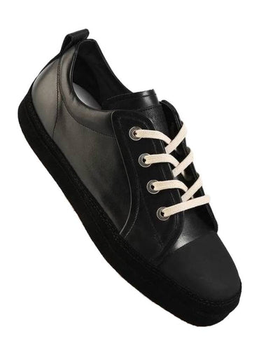 Platform Leather Low Top Sneakers Black - MAISON MARGIELA - BALAAN 1