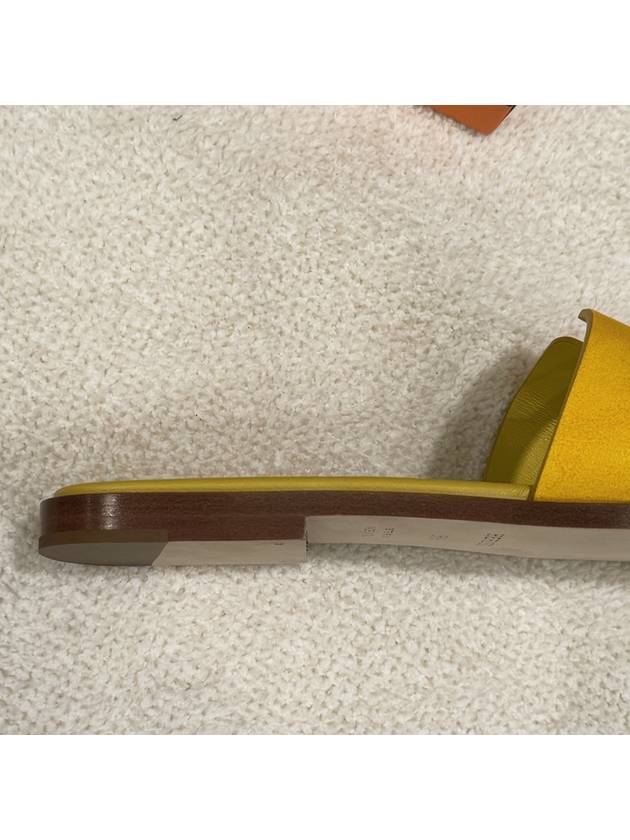 Women s Oran Sandals Calfskin Suede Yellow - HERMES - BALAAN 8