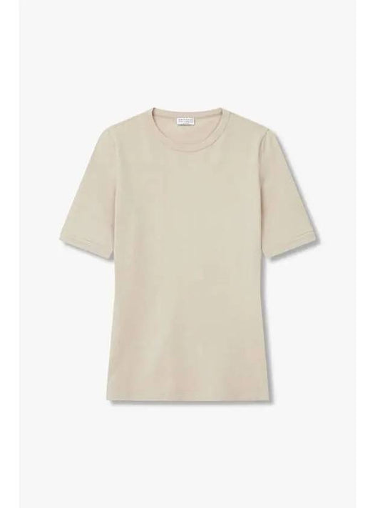 Women s Soft Cotton Half T Shirt Beige - BRUNELLO CUCINELLI - BALAAN 1