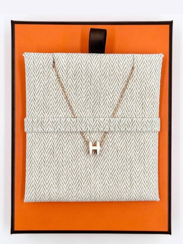 Mini Pop H Pendant Rose Gold & Blanc - HERMES - BALAAN 2