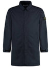 Micro Twill Compass Badge Trench Coat Navy - STONE ISLAND - BALAAN 2