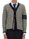 4 Bar Stripe Cable Knit Cardigan Grey - THOM BROWNE - BALAAN 3