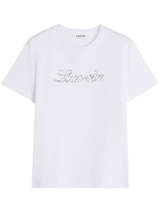 Lanvin Embroidered Script Logo T-Shirt Clothing - LANVIN - BALAAN 1