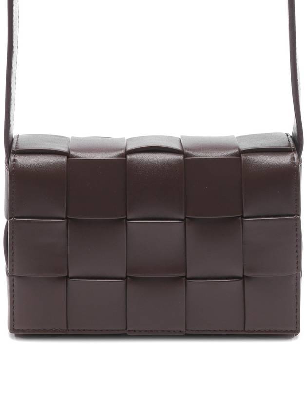 Cassette Intrecciato Small Leather Cross Bag Brown - BOTTEGA VENETA - BALAAN 3