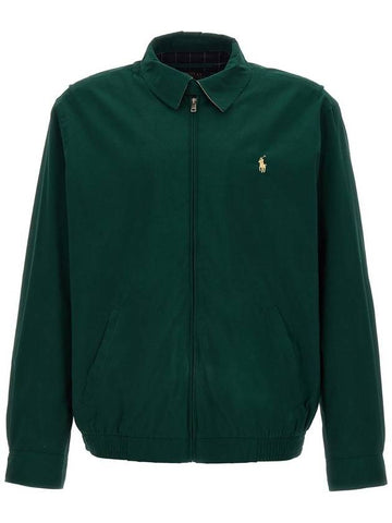 Harrington Logo Embroidered Zip-Up Jacket Green - POLO RALPH LAUREN - BALAAN 1