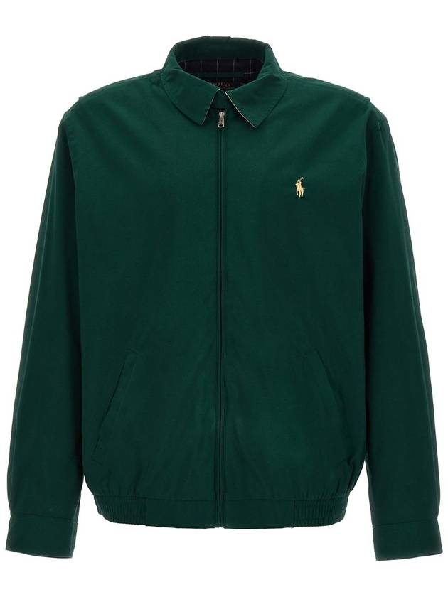 Harrington Logo Embroidered Zip-Up Jacket Green - POLO RALPH LAUREN - BALAAN 1