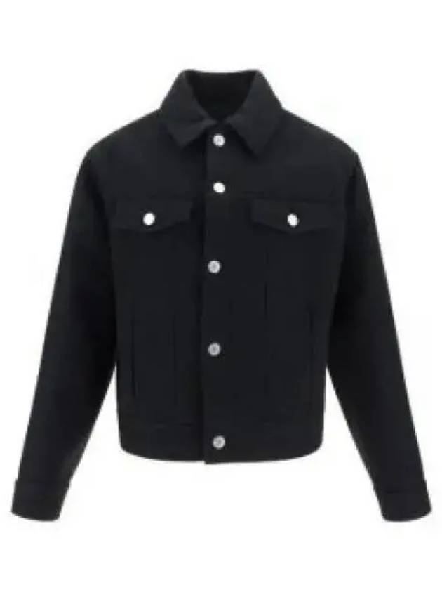 Button Wool Boxy Jacket Black - AMI - BALAAN 2