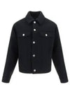 Button Wool Boxy Jacket Black - AMI - BALAAN 2