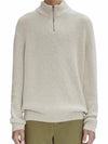 Mock Neck Half Zip-Up Knit Top Beige - A.P.C. - BALAAN 3