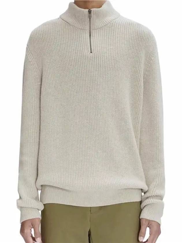 Mock Neck Half Zip-Up Knit Top Beige - A.P.C. - BALAAN 3