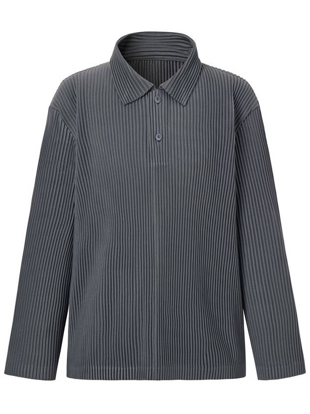 Collar Neck Pleats Long Sleeve T-Shirt Grey - MONPLISSE - BALAAN 1