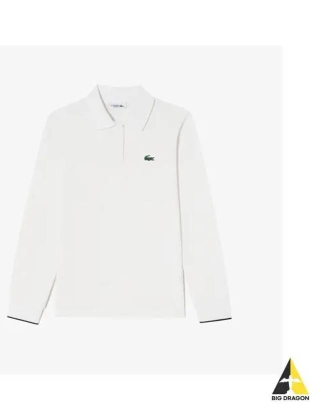 Women s Color Tipping Point Long Sleeve Polo OFFWHITE Off White - LACOSTE - BALAAN 1