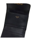 Triomphe Compact Shiny Calfskin Coin Half Wallet Black - CELINE - BALAAN 11