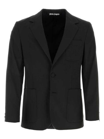 Suit Jacket PMEN044R24FAB001 1010 Black - PALM ANGELS - BALAAN 1