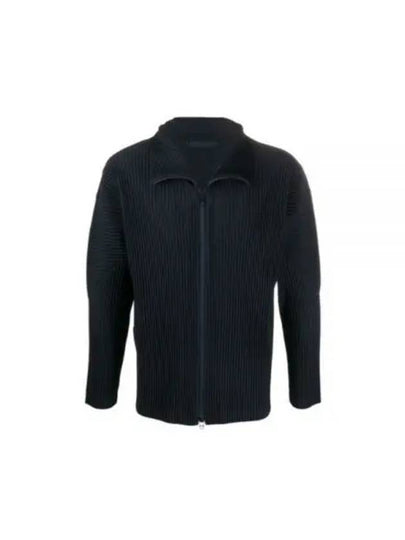 Pleated Zip Up Cardigan Black - ISSEY MIYAKE - BALAAN 2