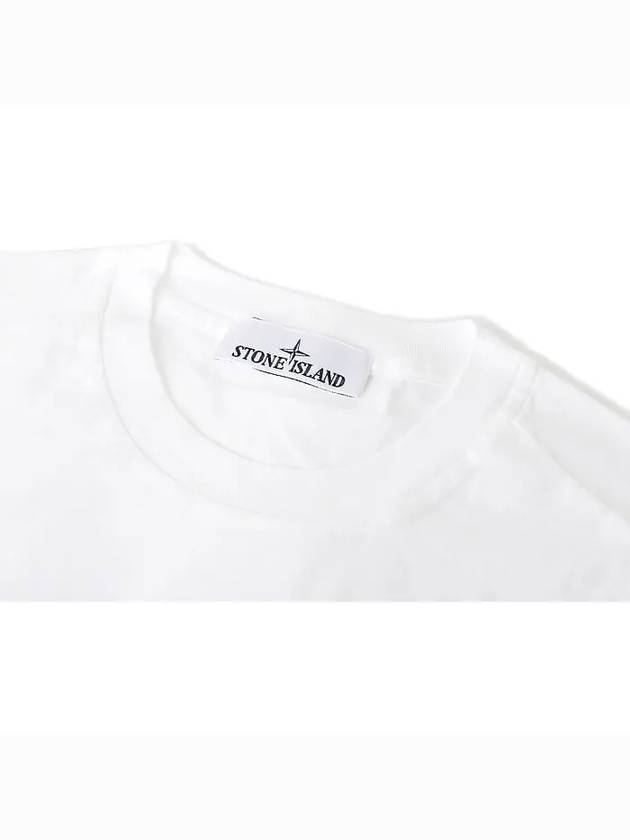 Logo Patch Short Sleeve T-Shirt White - STONE ISLAND - BALAAN 4