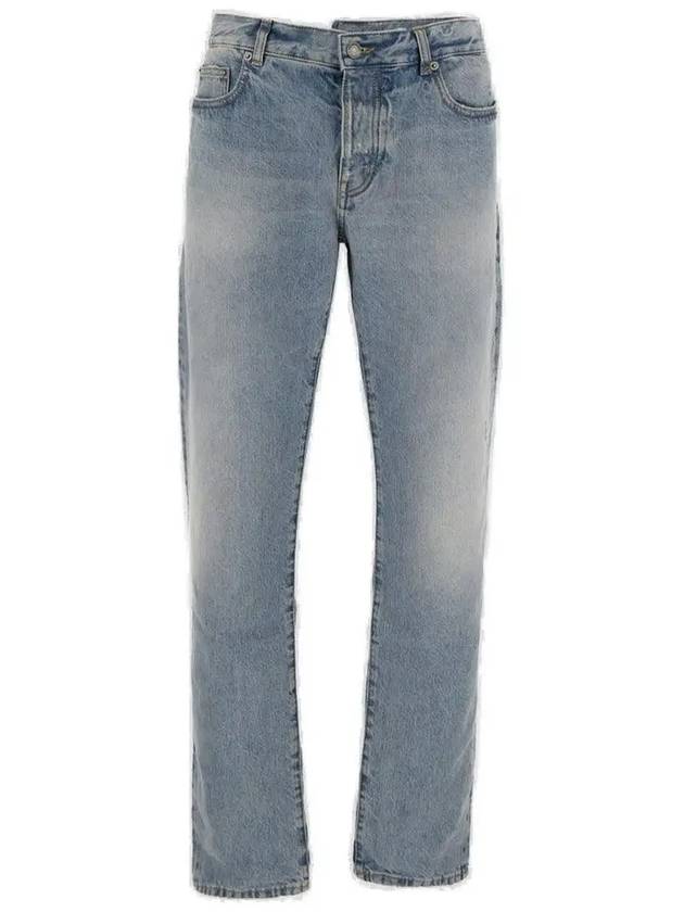 Slim Fit Cotton Jeans Blue - SAINT LAURENT - BALAAN 2