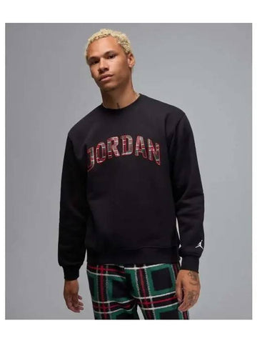 Jordan Essential Fleece Crew Neck Sweatshirt M Black FV7460 010 - NIKE - BALAAN 1