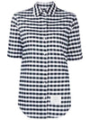 Classic Check Oxford Short Sleeve Shirt Navy - THOM BROWNE - BALAAN 2