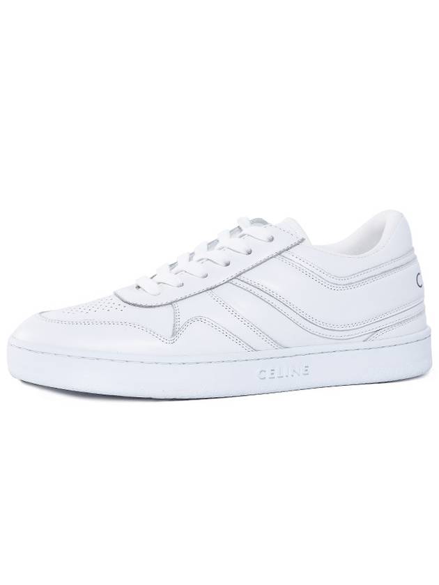 Trainer Calfskin Lace Up Low Top Sneakers White - CELINE - BALAAN 2