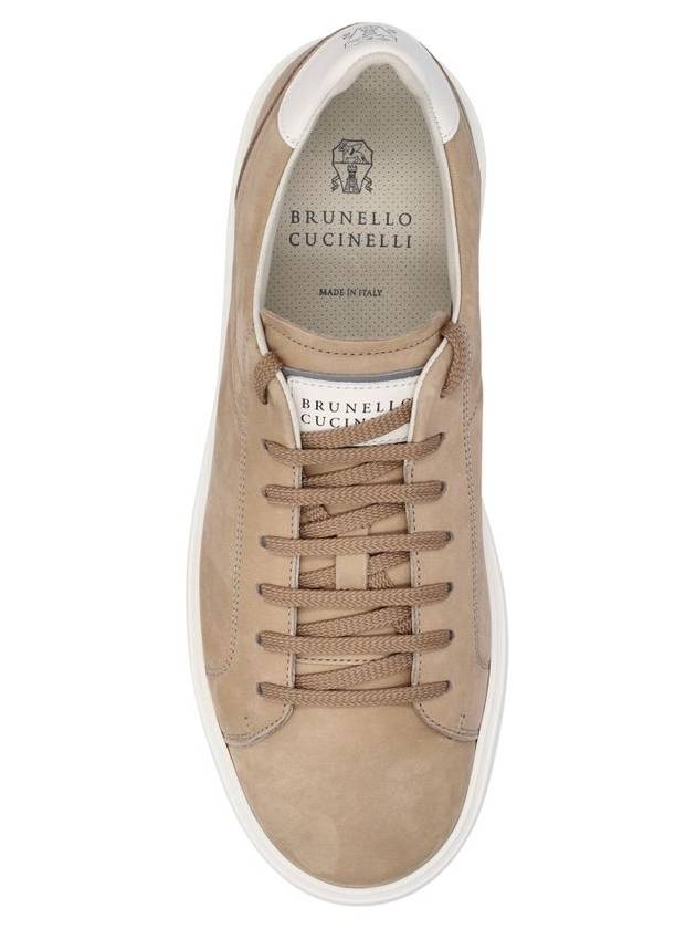 Suede Low Top Sneakers Beige - BRUNELLO CUCINELLI - BALAAN 4