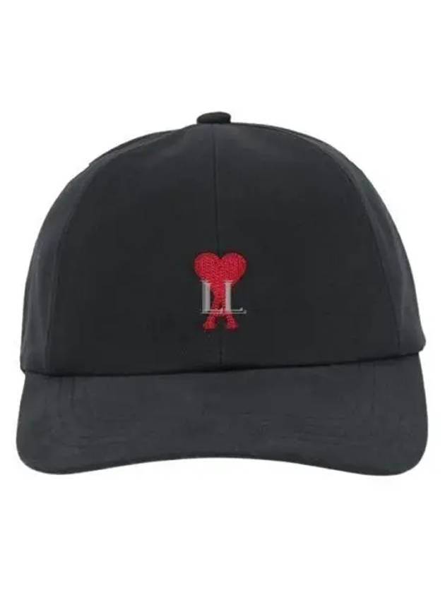 Embroidered Heart Logo Ball Cap Black - AMI - BALAAN 2