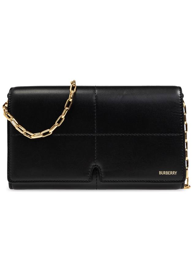 Snip Chain Strap Leather Cross Bag Black - BURBERRY - BALAAN 2