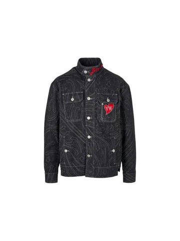 Heart Logo Floating Arrows Denim Jacket Black - VIVIENNE WESTWOOD - BALAAN 1