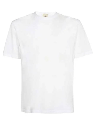 Men's Back Logo Label Cotton Short Sleeve T-Shirt White - TEN C - BALAAN 1