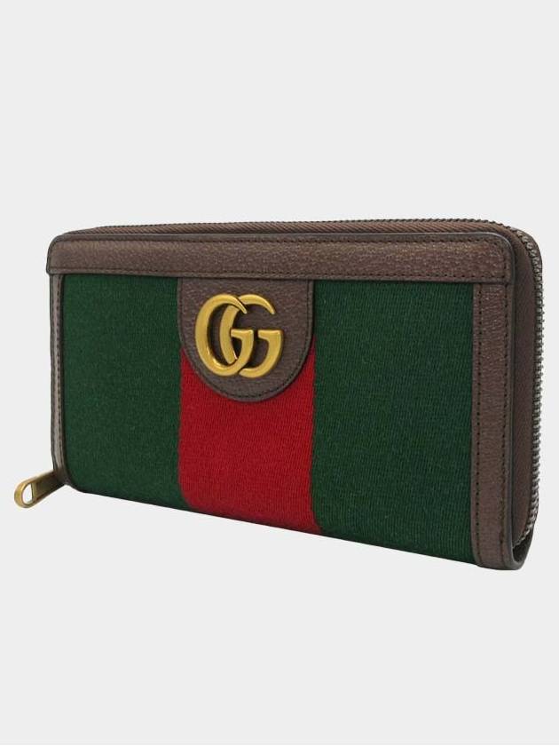 Web Green Red Zipper Long Wallet 722979 D748 - GUCCI - BALAAN 3