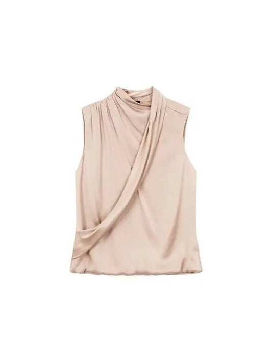 Women's Uncut Ruffled Silk Sleeveless Top Vanilla 271867 - GIORGIO ARMANI - BALAAN 1