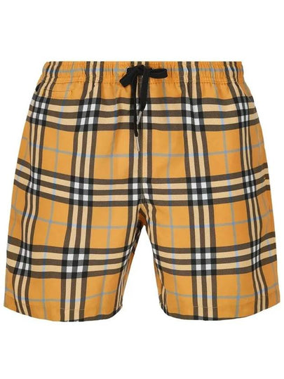 Check Drawstring Swim Shorts Orange - BURBERRY - BALAAN 2