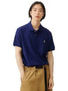 slim fit mesh polo shirt blue - POLO RALPH LAUREN - BALAAN 2