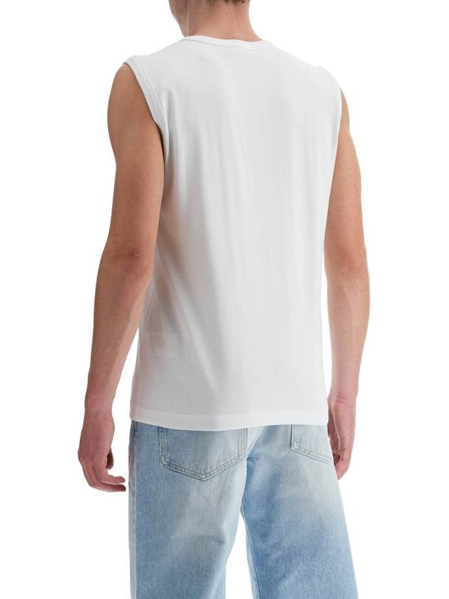 white cotton tank top with wide neckline - DIESEL - BALAAN 3