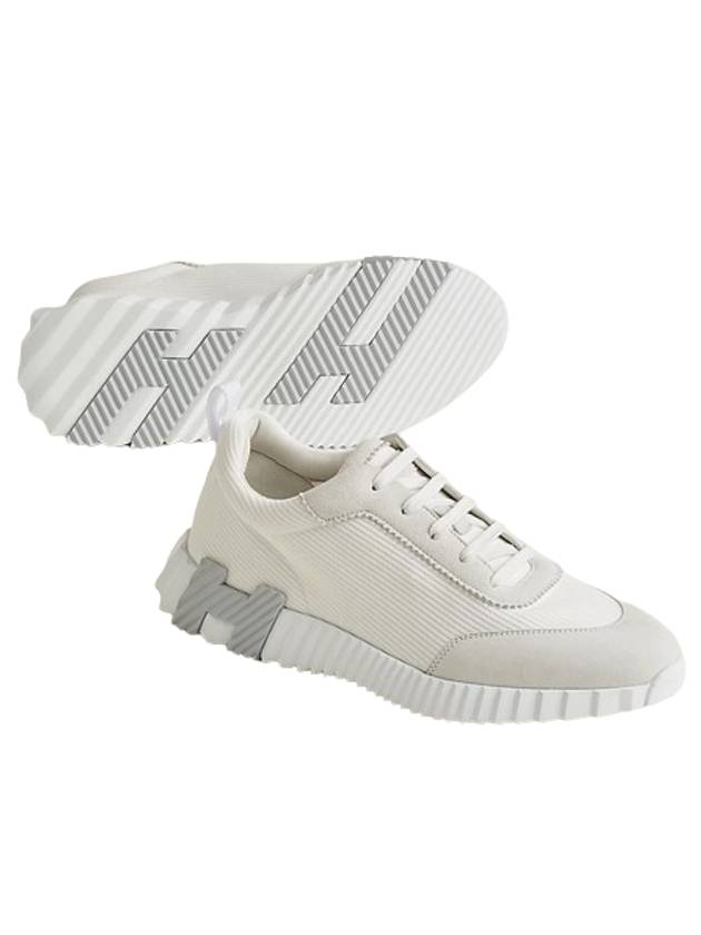 Bouncing Sneakers Mesh Suede Goatskin Blanc Blanc - HERMES - BALAAN 3