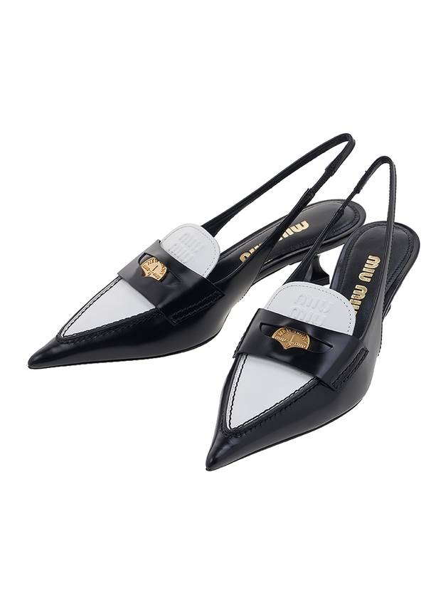 Penny Leather Slingback Heels Black - MIU MIU - BALAAN 1