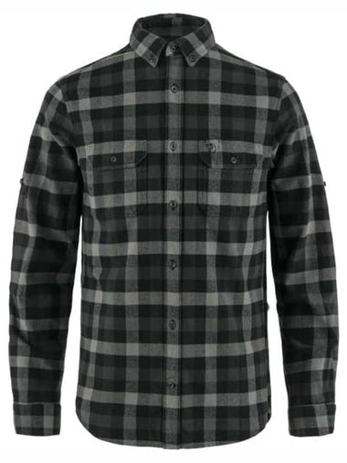 Skog Check Long Sleeve Shirt Grey Black - FJALL RAVEN - BALAAN 1