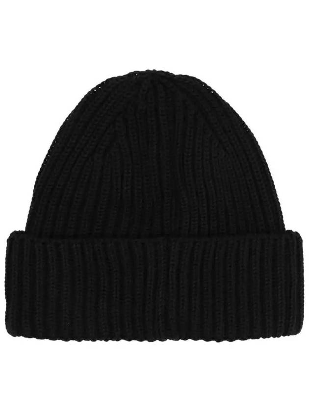 Extra Fine Merino Wool Goggle Beanie Black - CP COMPANY - BALAAN 4