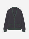 Bold Fox Head Patch Two-Tone Cardigan Grey - MAISON KITSUNE - BALAAN 2