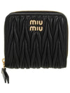 Matelasse Logo Half Wallet Black - MIU MIU - BALAAN 2