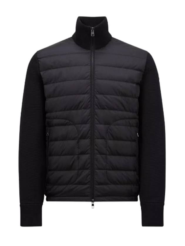 Padded Wool Cardigan Black - MONCLER - BALAAN 2