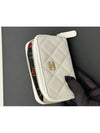 Gold Hardware Classic Grained Shiny Calfskin Zipped Coin Wallet White - CHANEL - BALAAN 7