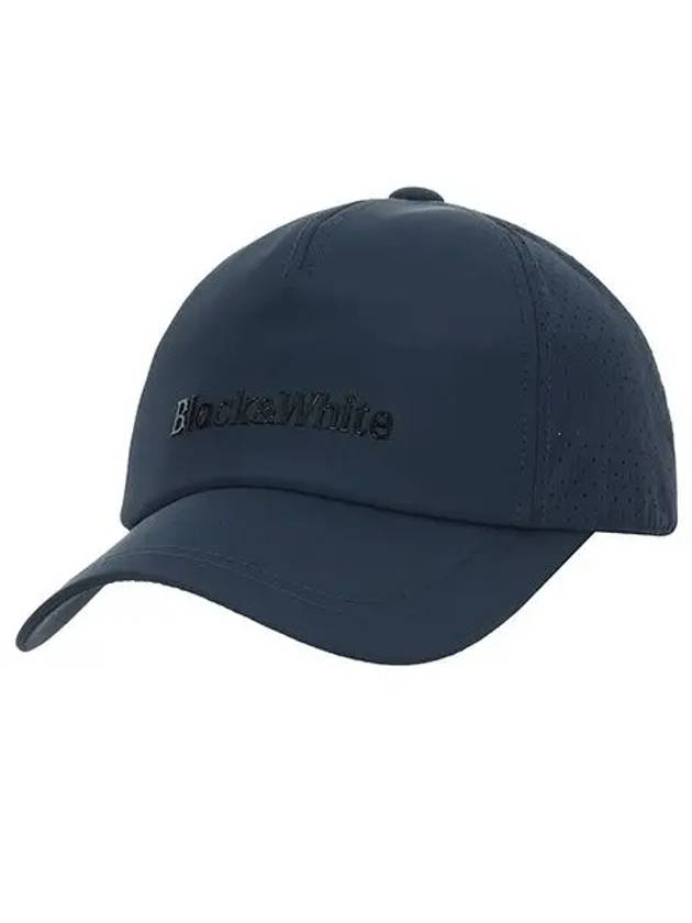 punching color combination logo ball cap 8424GZSPNAVY - BLACK&WHITE - BALAAN 2