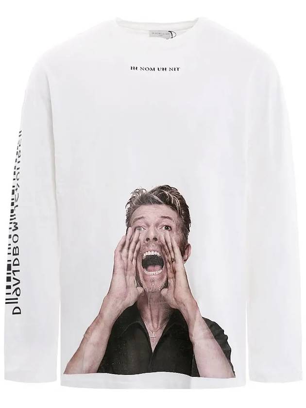 NUS19291 001 Barcode Bowie White Long Sleeve Round Tee - IH NOM UH NIT - BALAAN 2